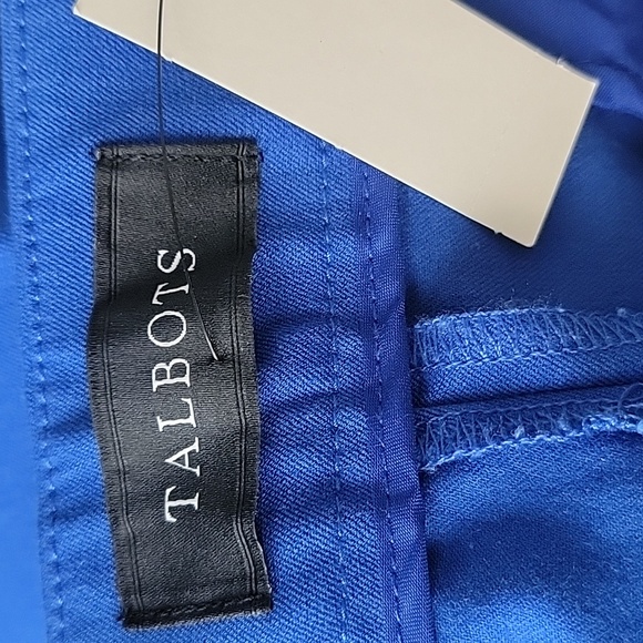 TALBOTS NeW Chatham Royal Blue Flat‎ Front Side Zip Slim Leg Ankle Cropped Pants - Picture 5 of 8
